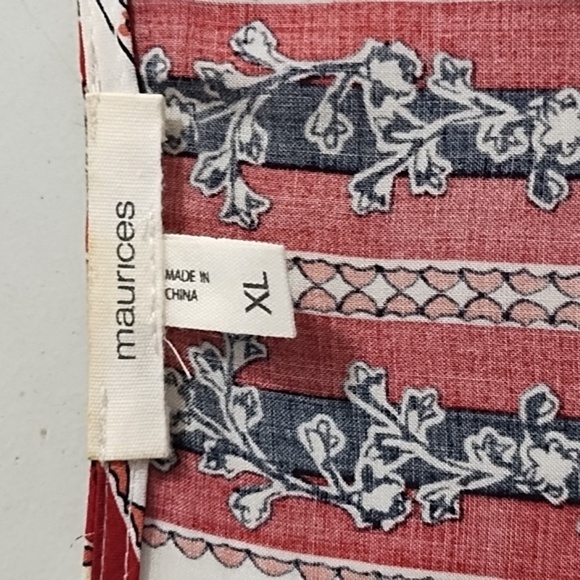 Maurices Print Open front Flowy Cardigan Cruise Coverup Side Slits - Picture 8 of 12